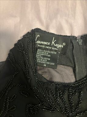 Laurence Kazar Black Beaded Cocktail Dress